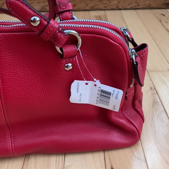 Coach red satchel handbag - Picture 6 of 16
